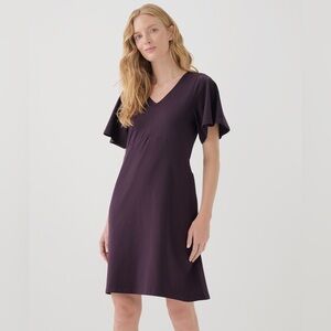 NWT Pact (M) Fit and Flare Easy Dress in Plum